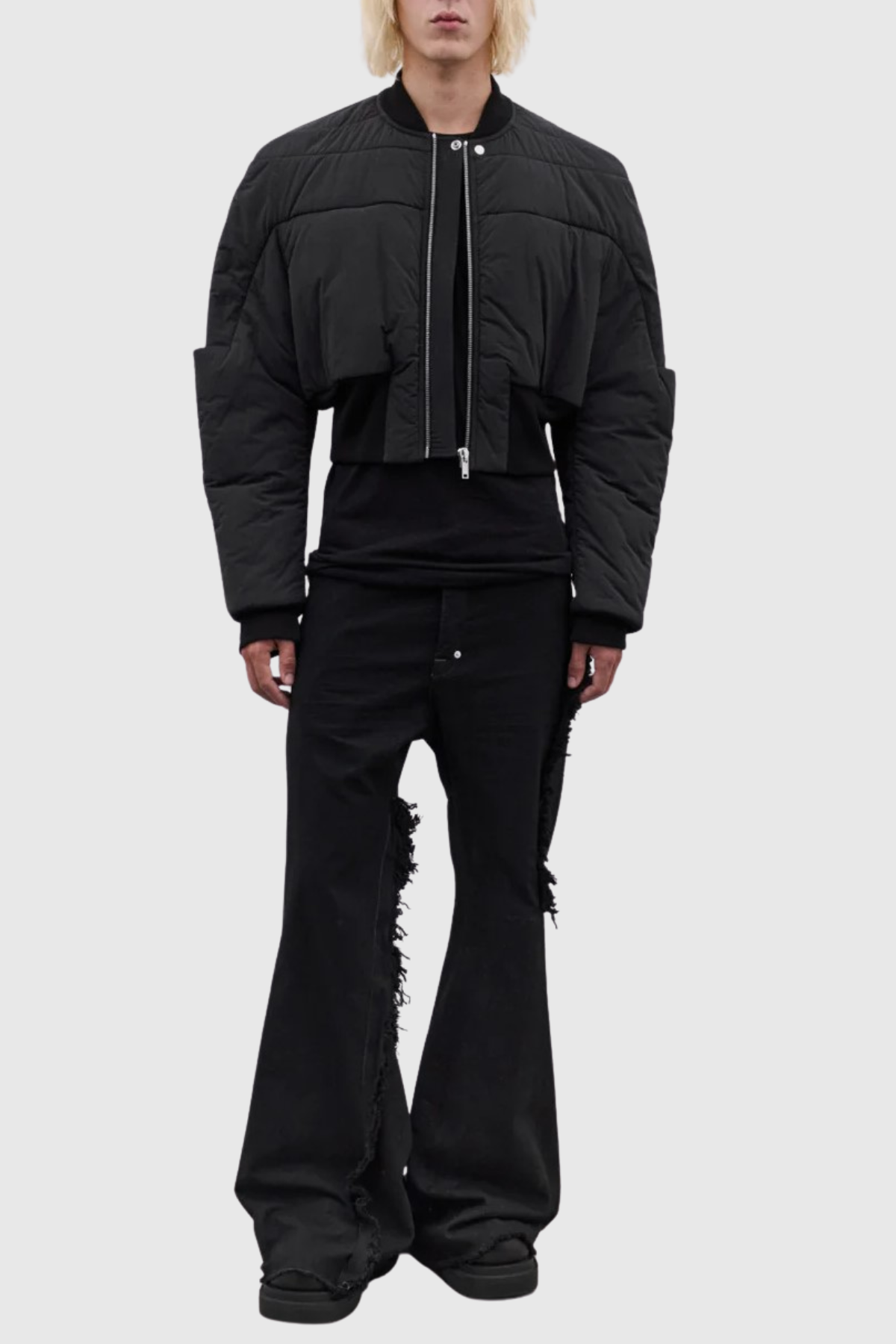 Scoro Cropped Bomber Jacket - Black