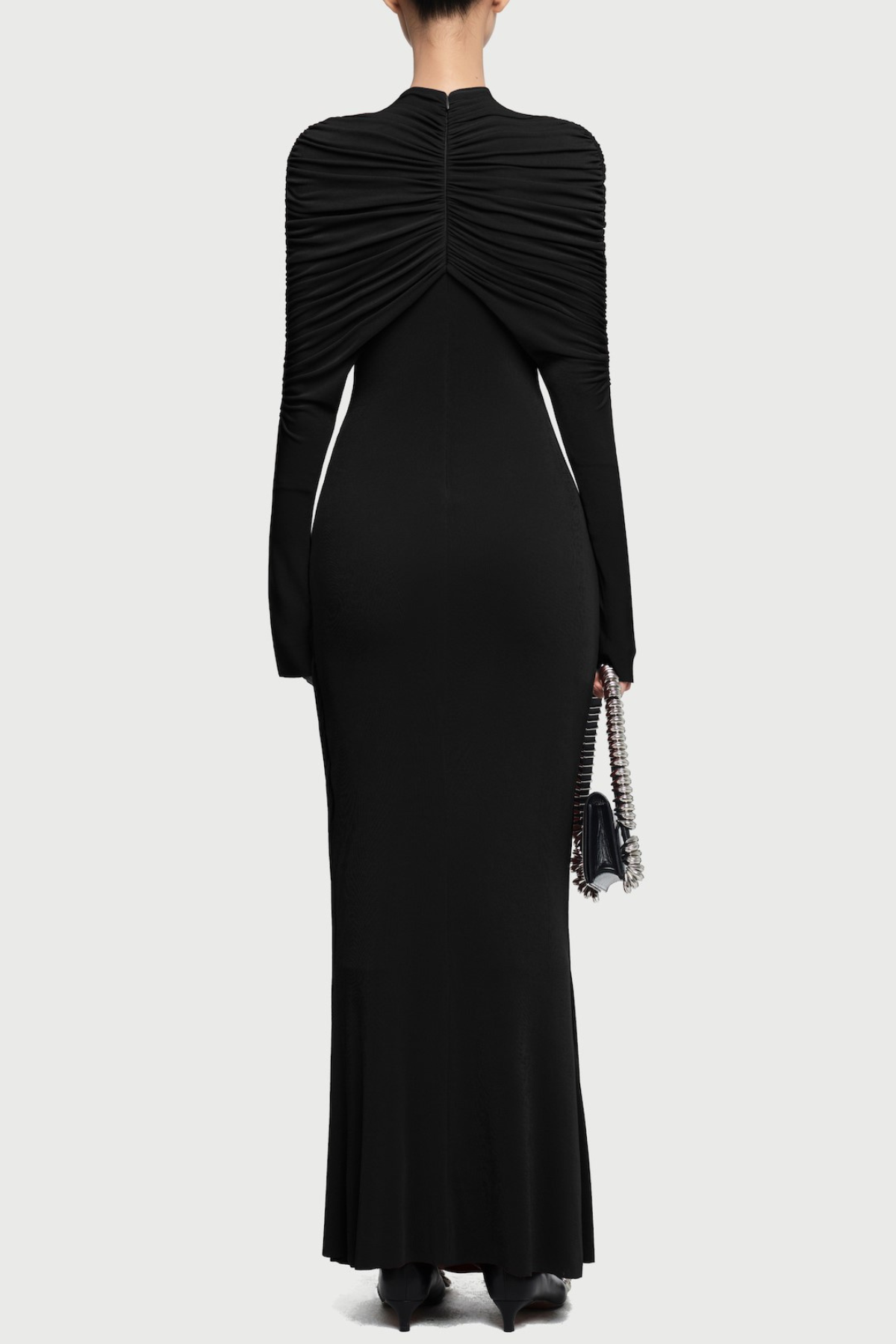 Alaire Knot Draped Maxi Dress - Black