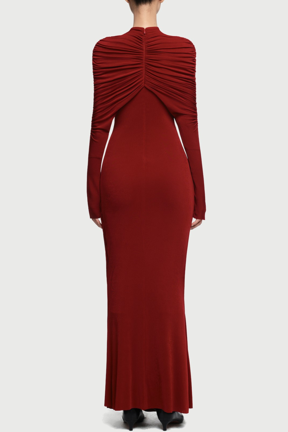 Alaire Knot Draped Maxi Dress - Wine