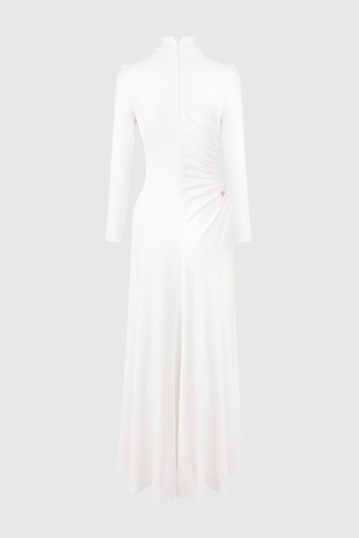 Binna Ruched Long Sleeve Split Maxi Dress
