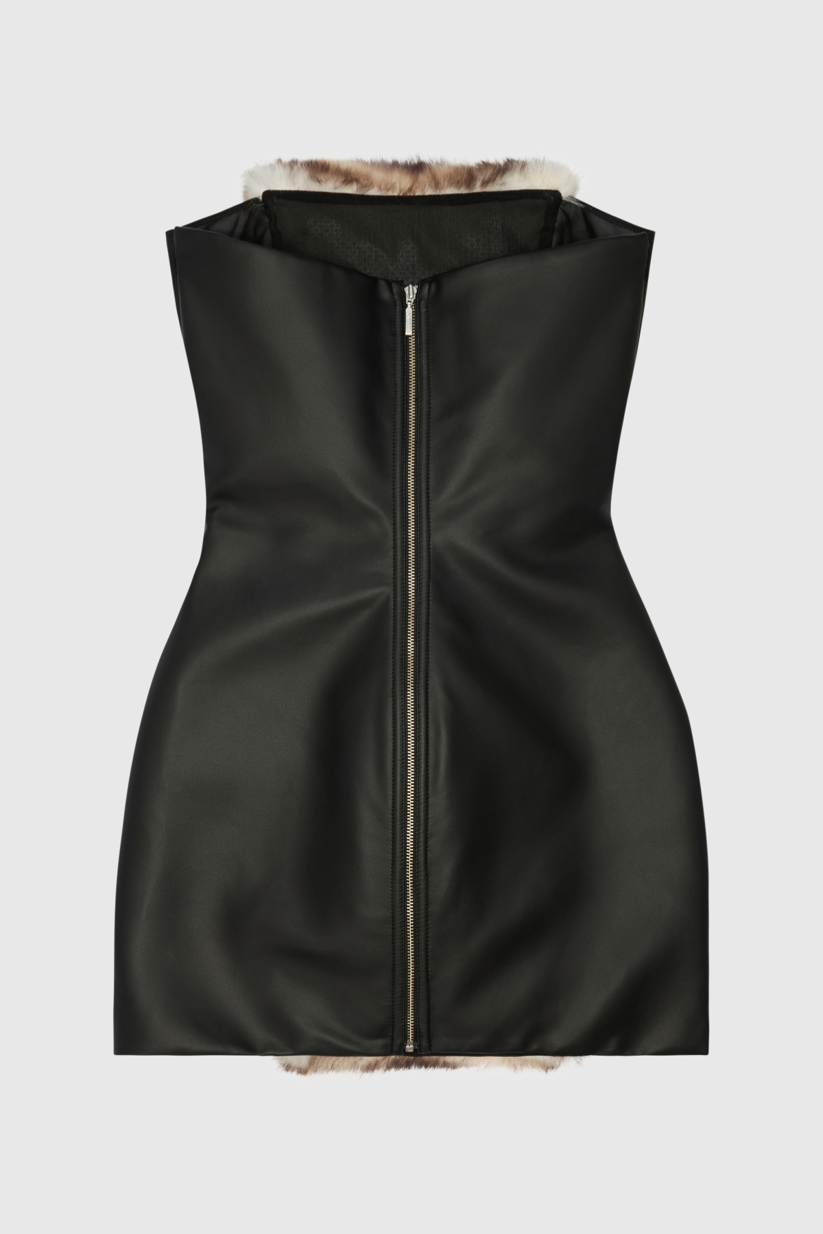 Boyne Faux Fur Strapless Mini Dress - Zebra