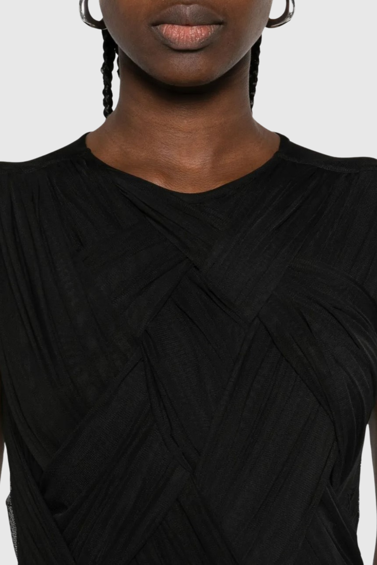 Gazelle Sleeveless Braid Tulle Maxi Dress - Black