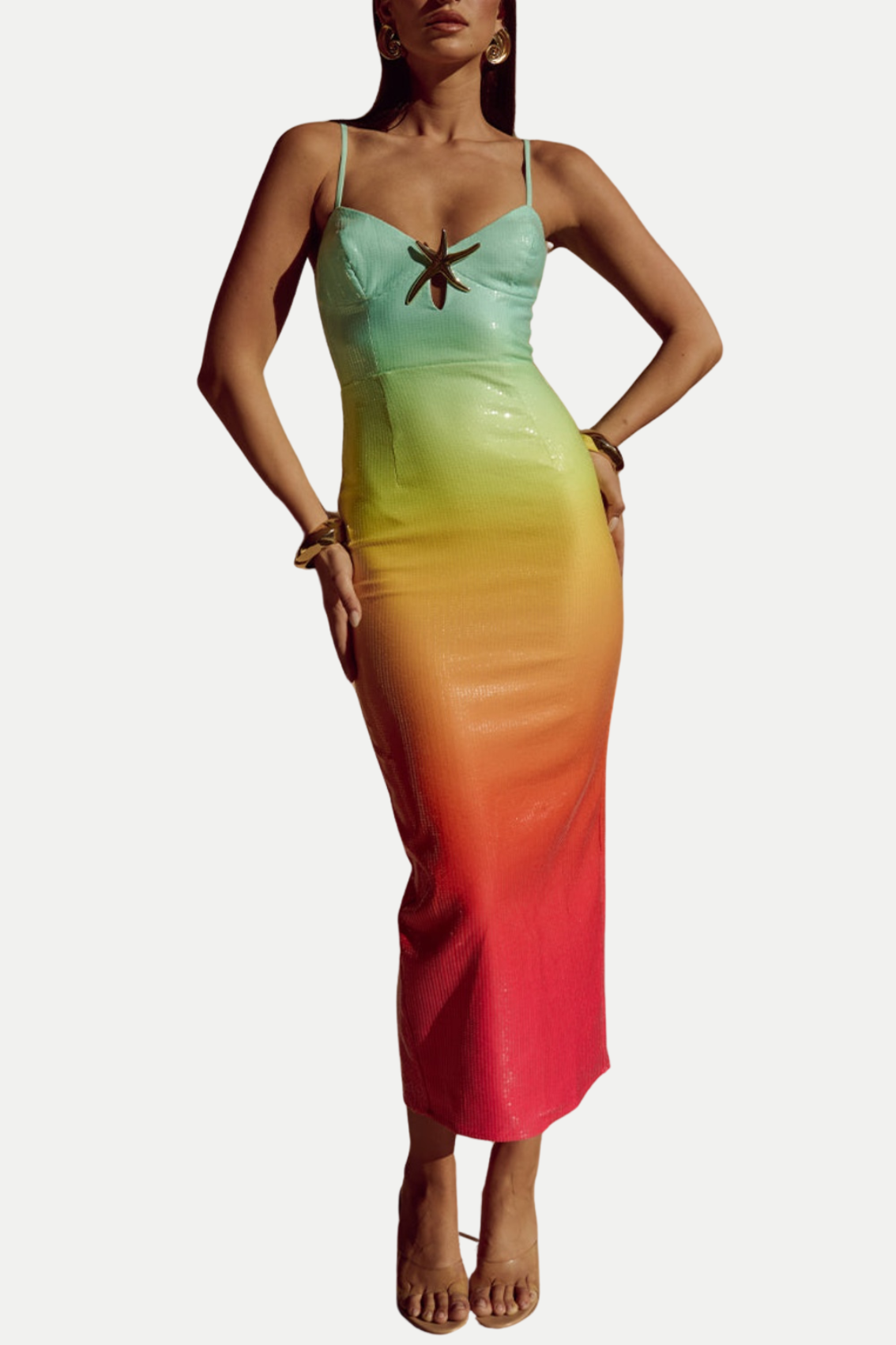 Kolina Sunset Sequin Midi Dress