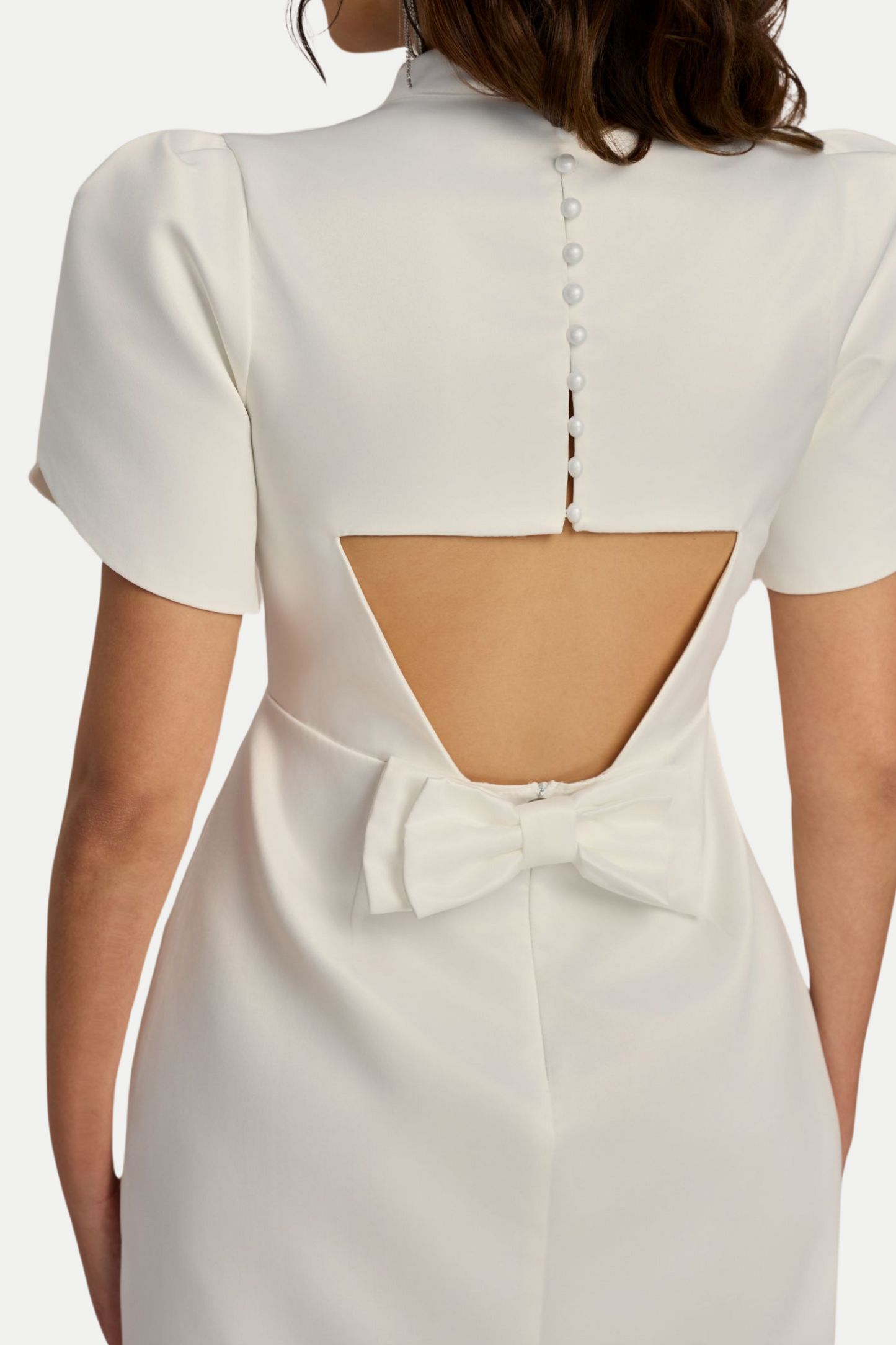 Lagan Cutout Bowknot Mini Dress - White