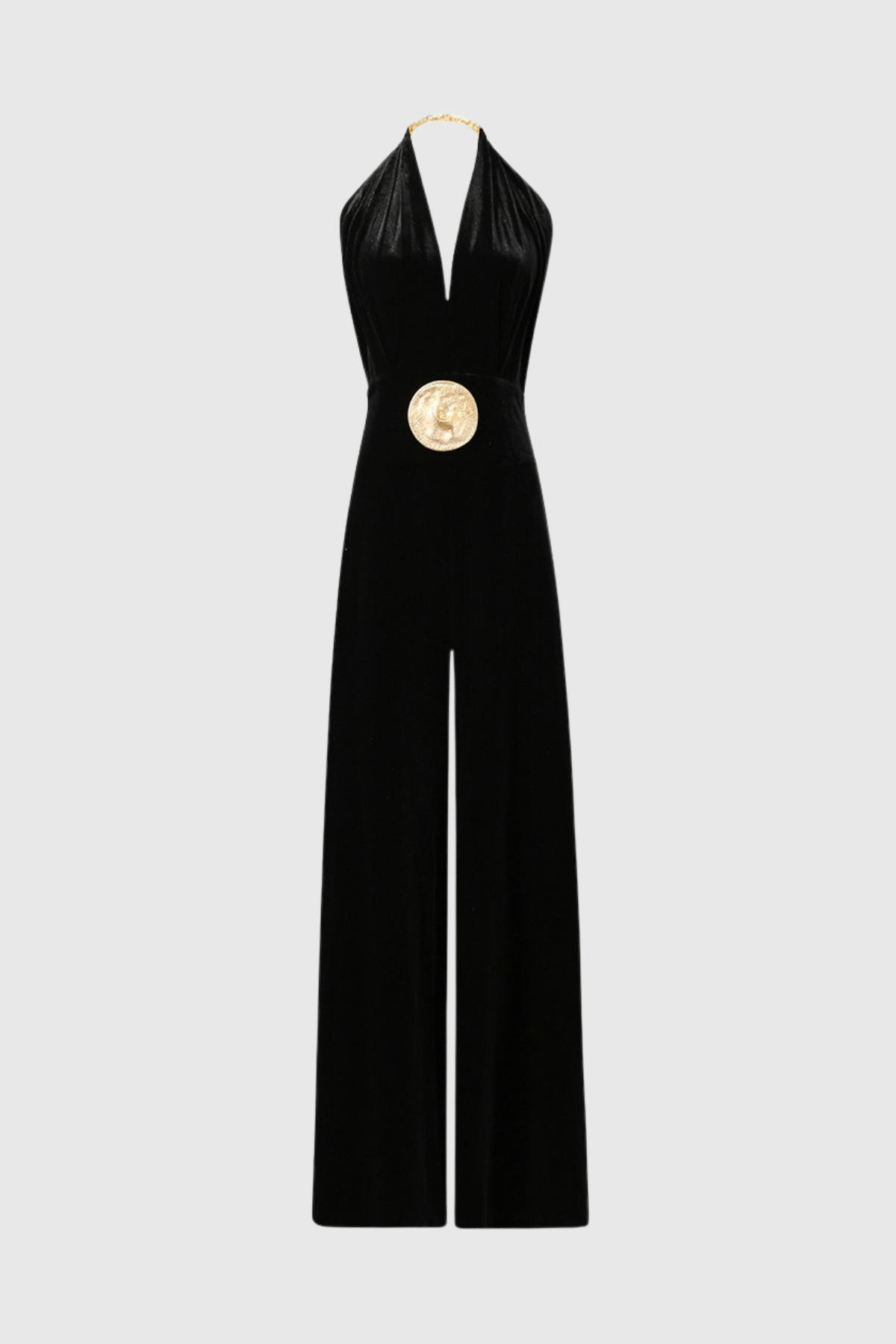 Leiba Halter Velvet Jumpsuit