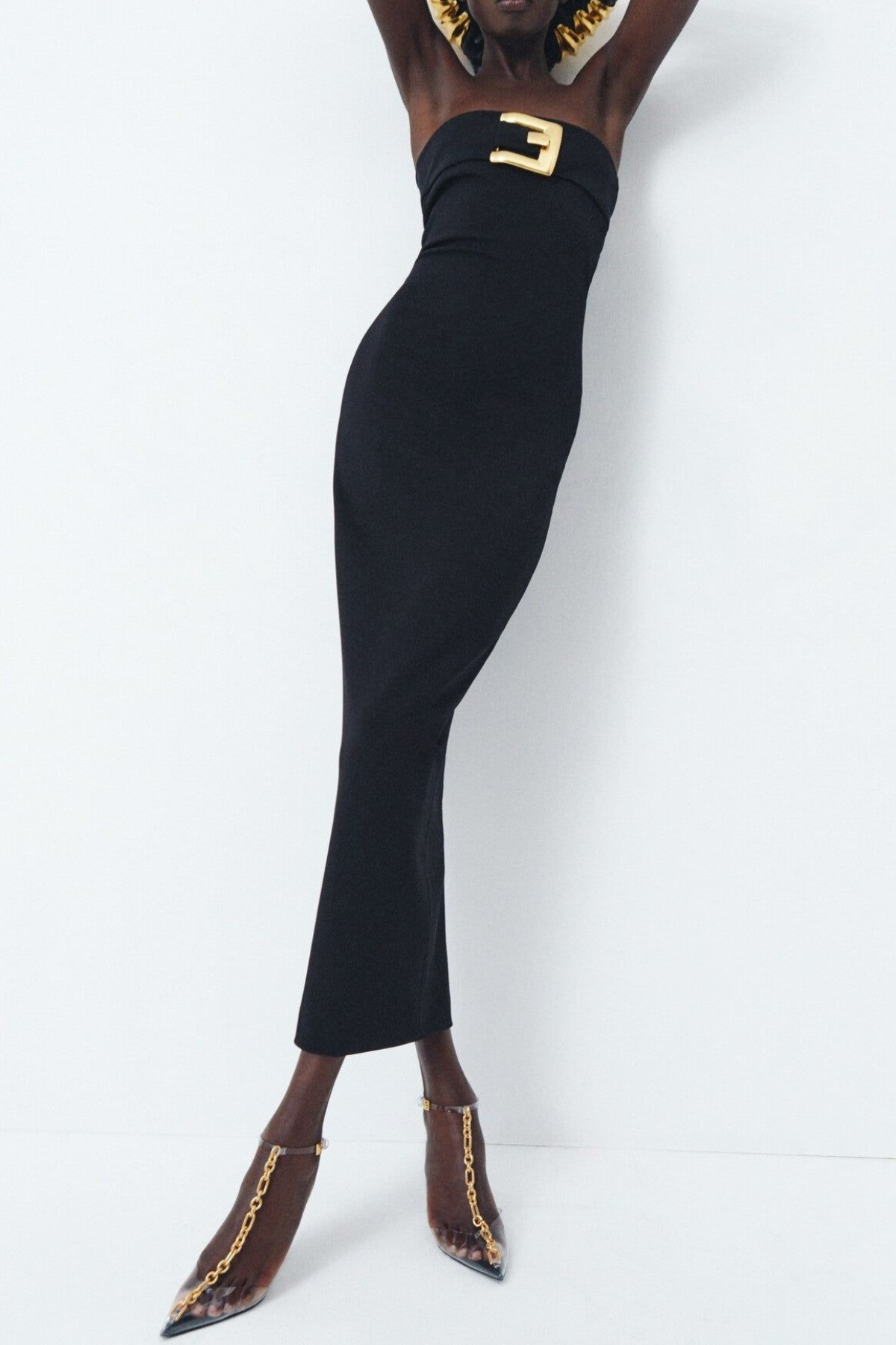 Mollee Strapless Belt-embellished Maxi Dress