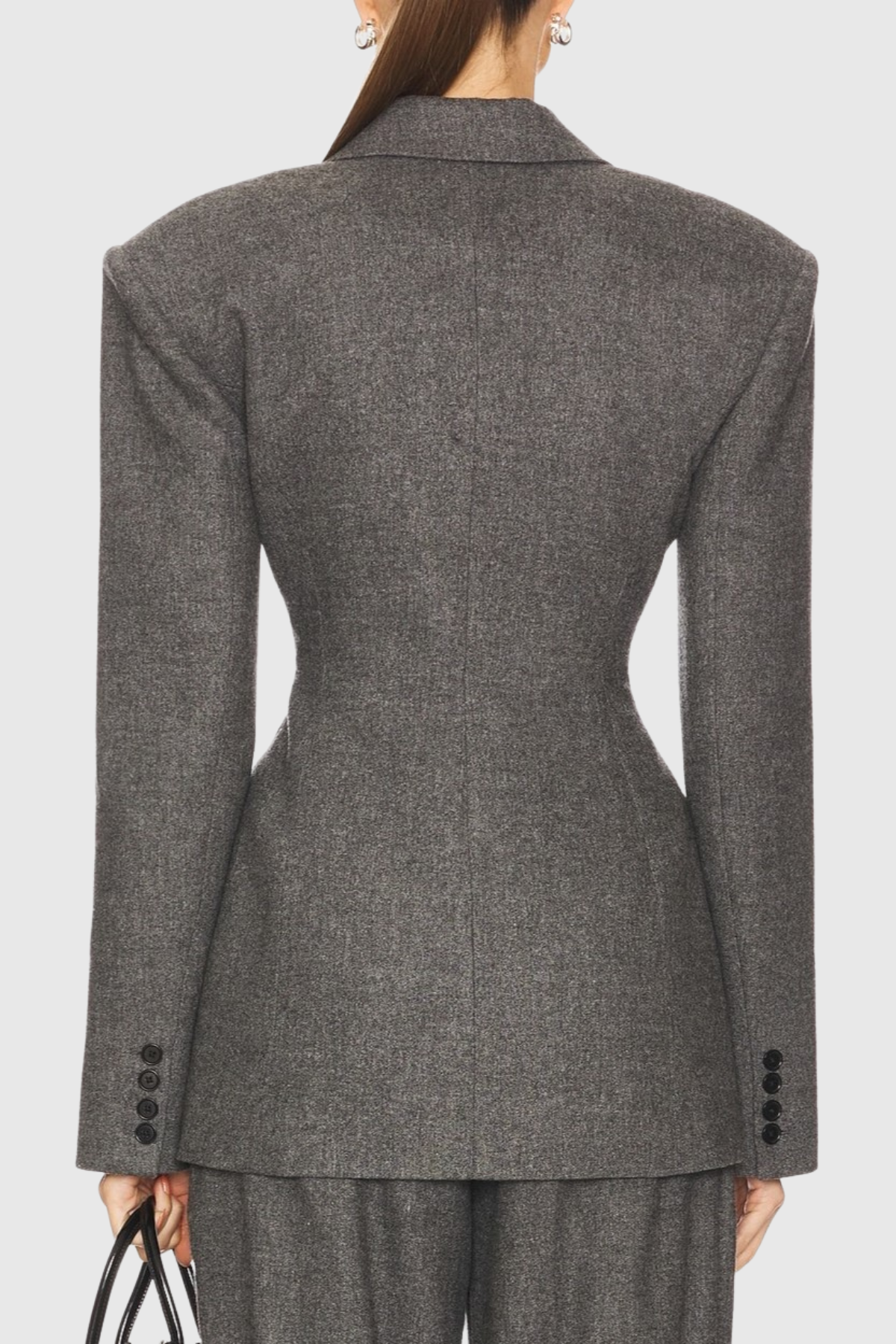 Reid Tweed Curve Blazer - Grey