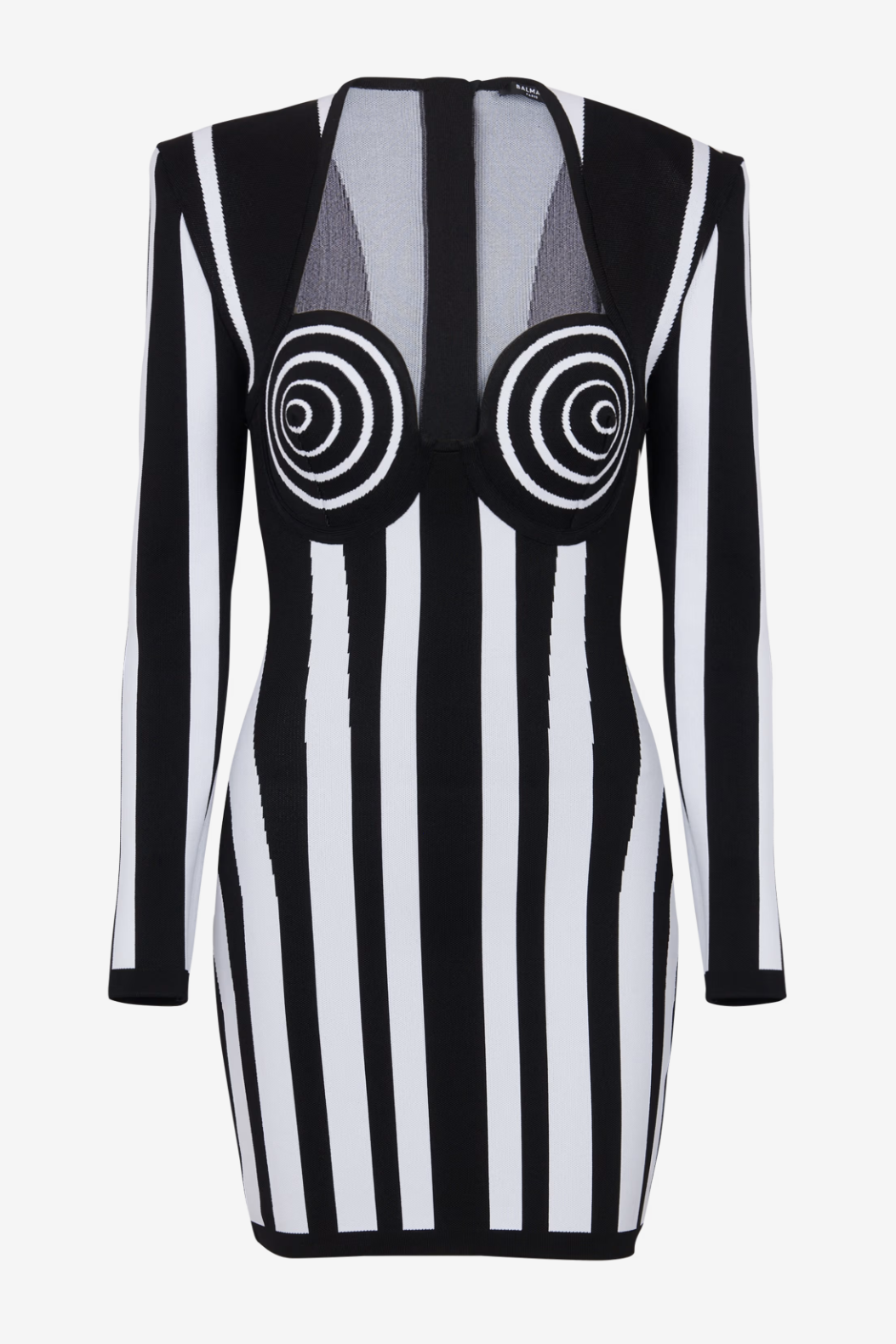 Ruelle Striped Long Sleeve Mini Bandage Dress