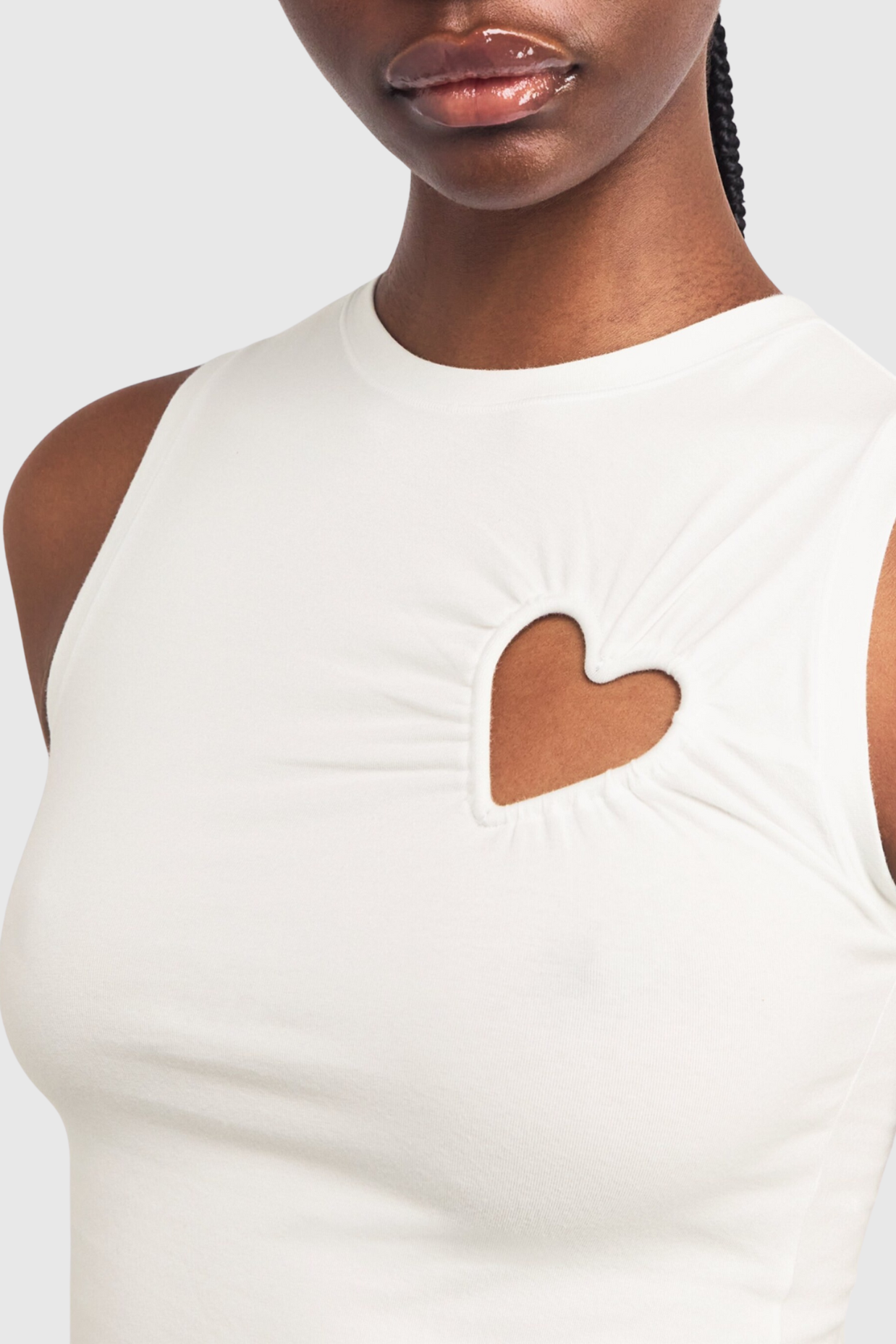 Shalita Heart Tank Top - White