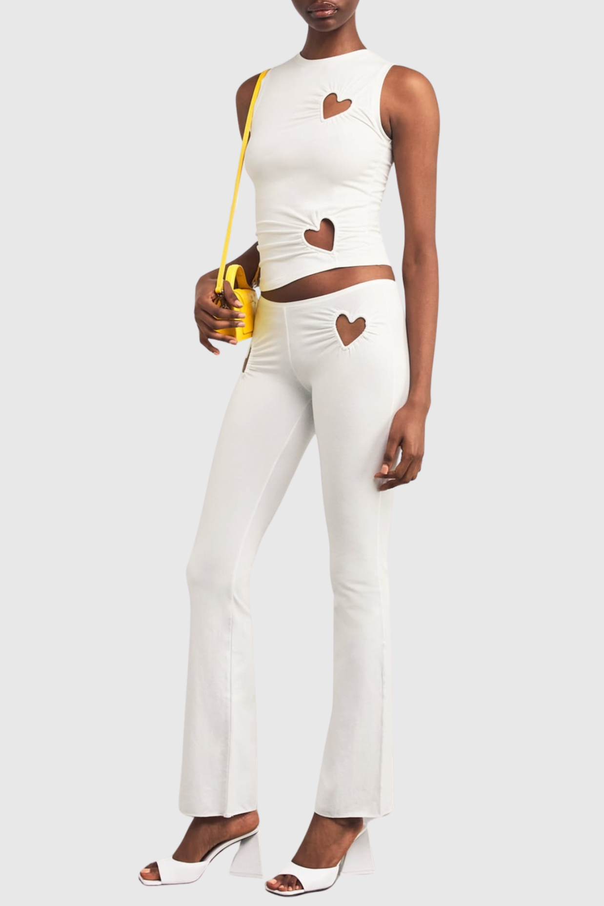Shalita Heart Tank Top - White