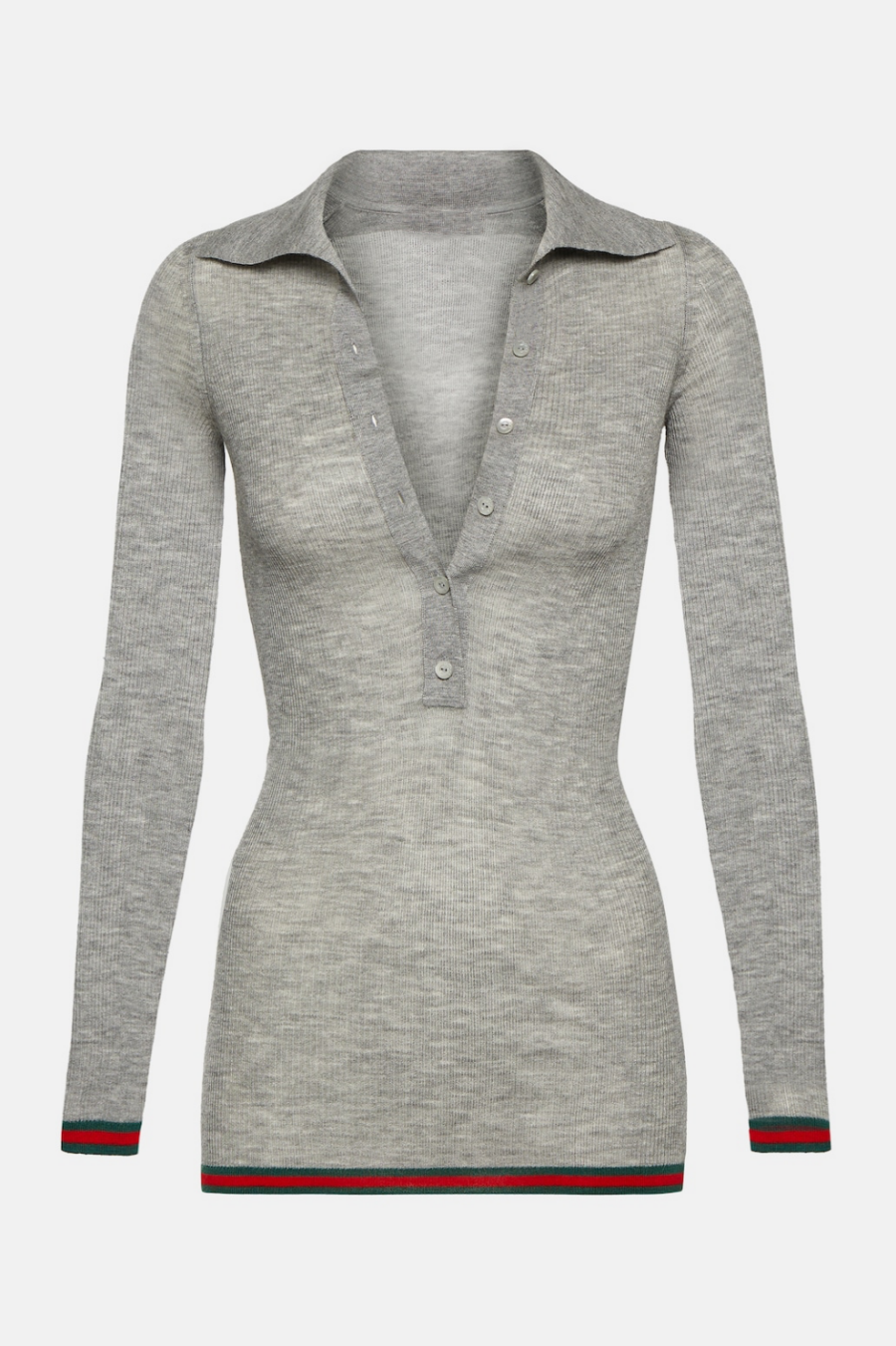 Zana Ribbed-knit Polo Top