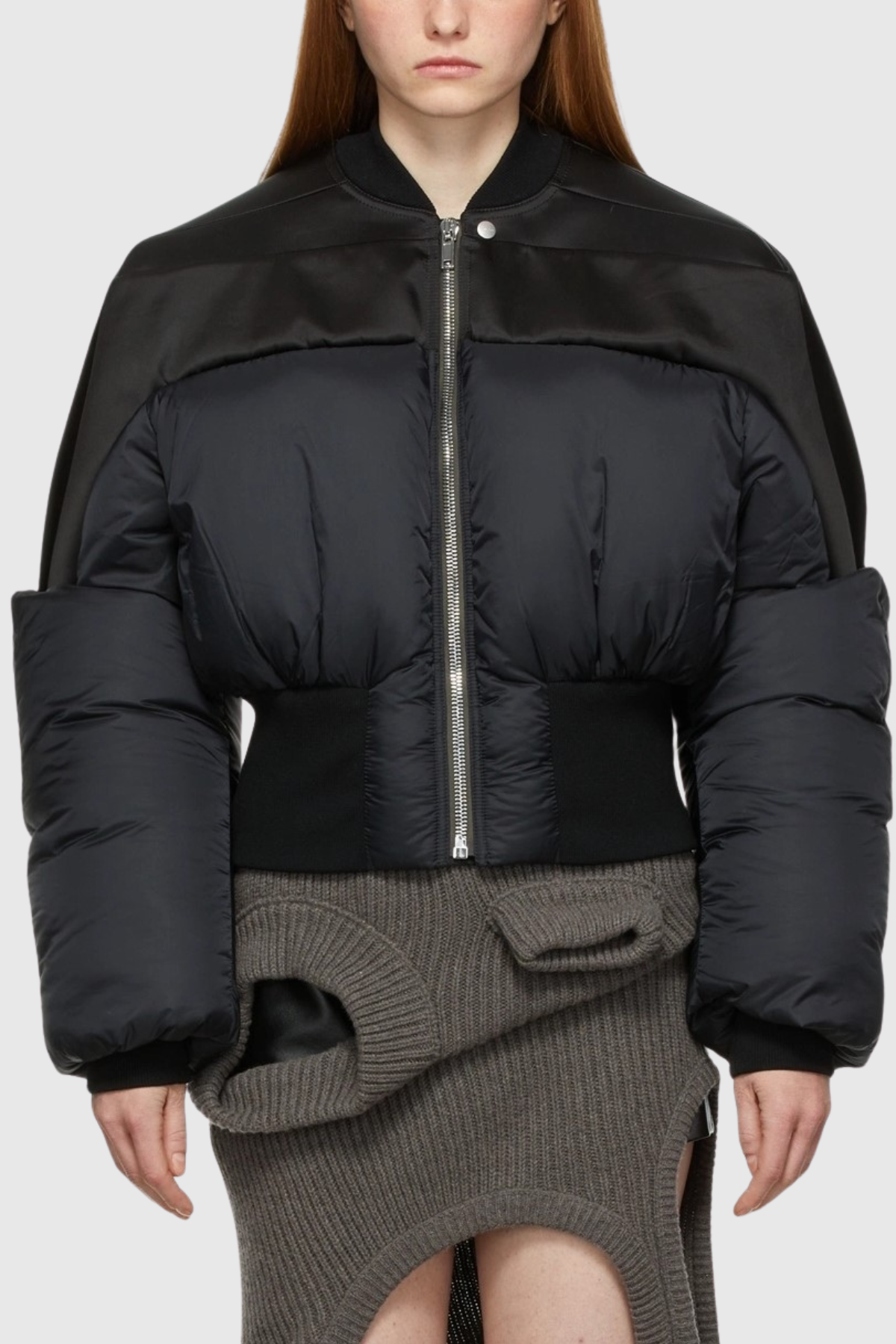 Scoro Cropped Bomber Jacket  - Black