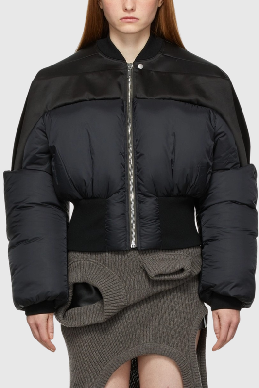 Scoro Cropped Bomber Jacket  - Black