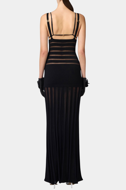 Chenelle Semi-sheer Knit Maxi Dress