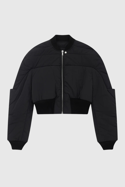 Scoro Cropped Bomber Jacket  - Black