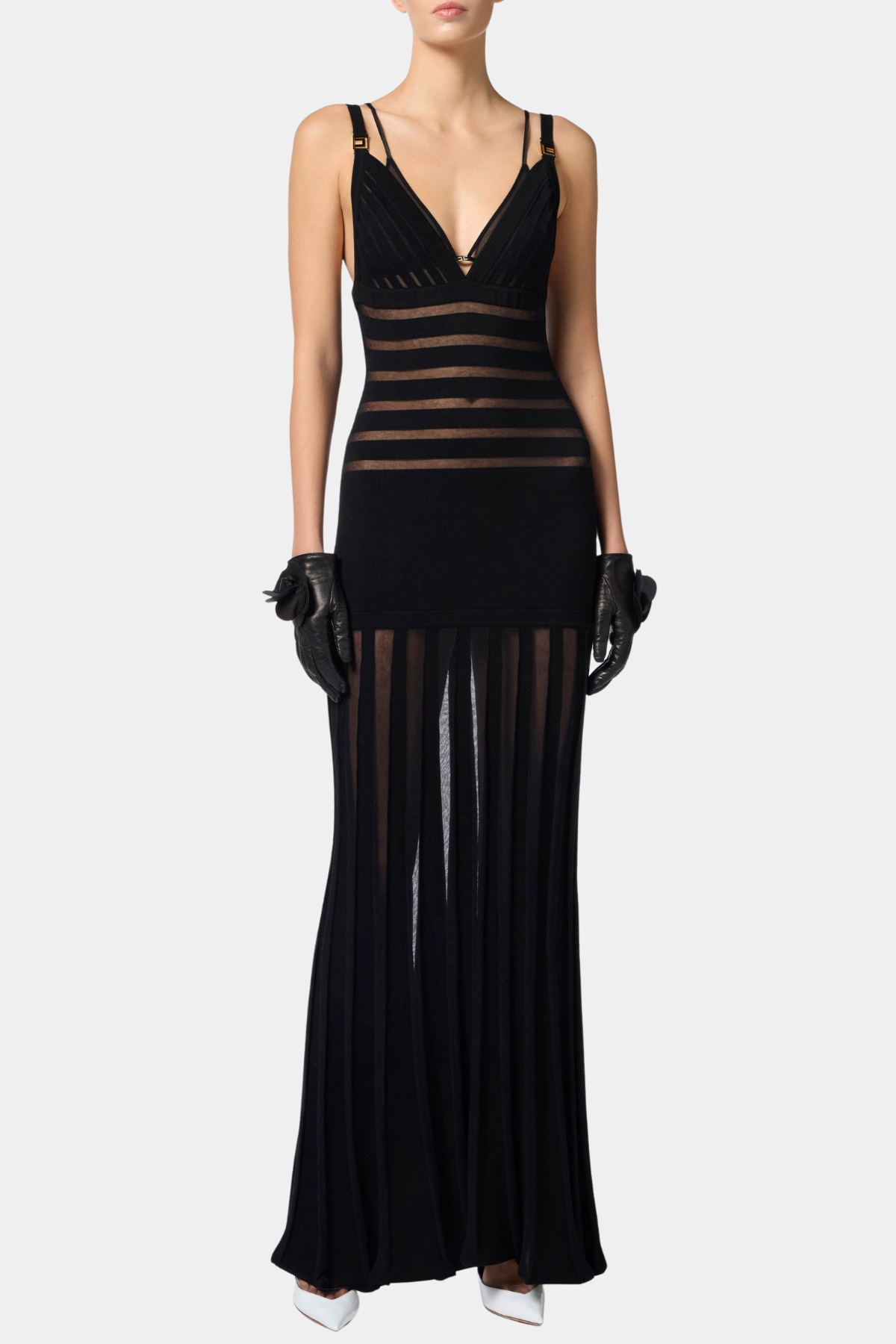 Chenelle Semi-sheer Knit Maxi Dress