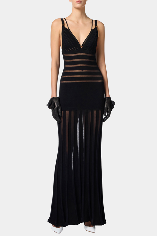 Chenelle Semi-sheer Knit Maxi Dress