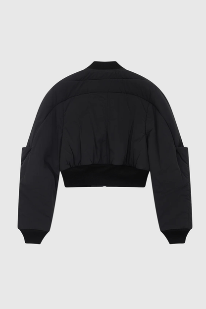 Scoro Cropped Bomber Jacket  - Black