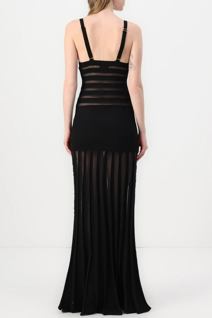 Chenelle Semi-sheer Knit Maxi Dress