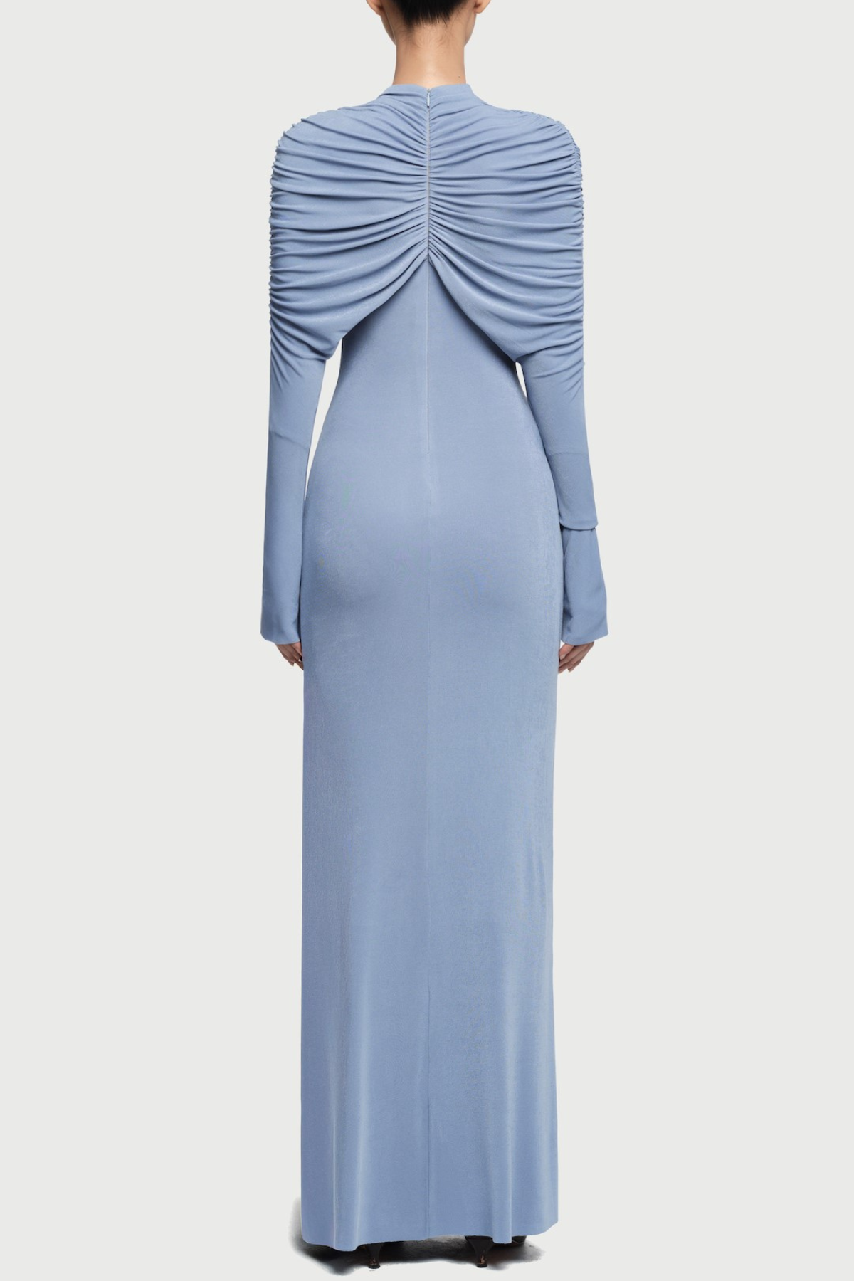 Alaire Knot Draped Maxi Dress - Blue