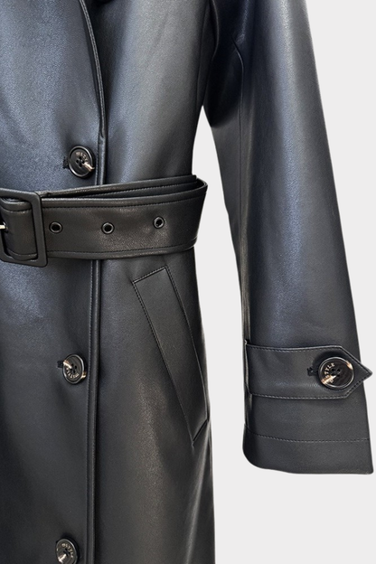 Aocoa Leather Trench Coat