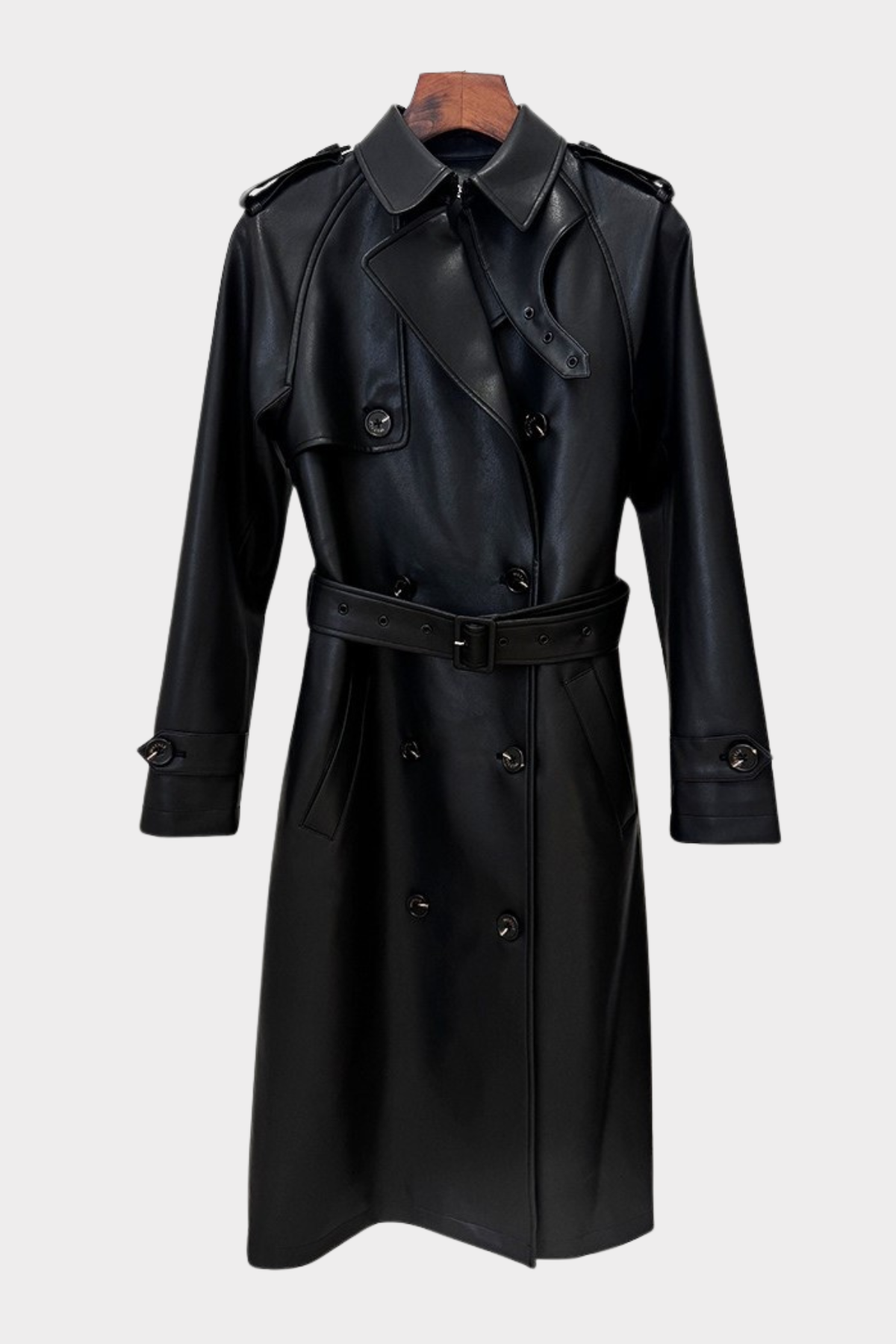 Aocoa Leather Trench Coat