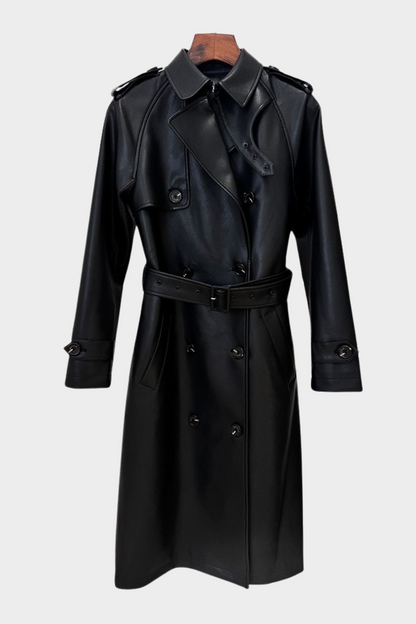 Aocoa Leather Trench Coat