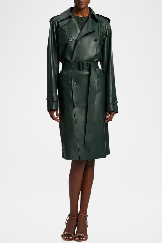 Aocoa Leather Trench Coat
