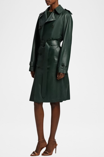 Aocoa Leather Trench Coat