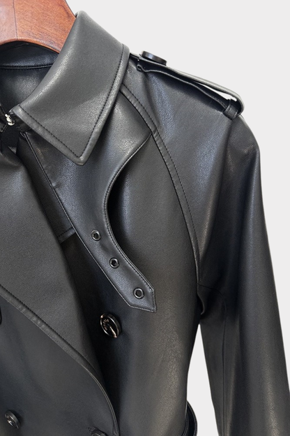 Aocoa Leather Trench Coat