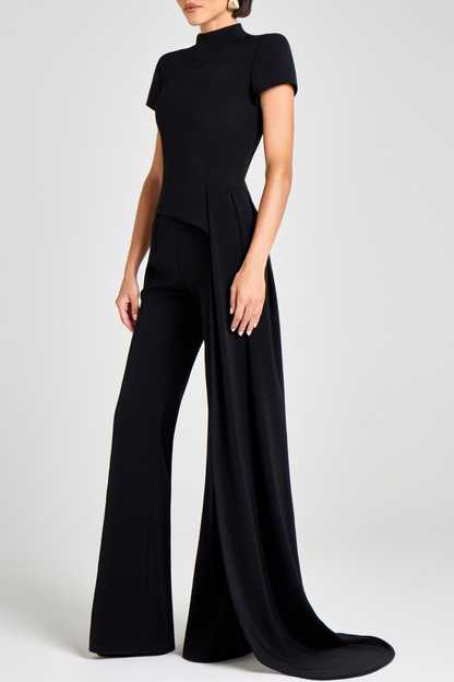 Aro Sculpted High Neck Pants Set - Black