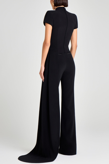 Aro Sculpted High Neck Pants Set - Black