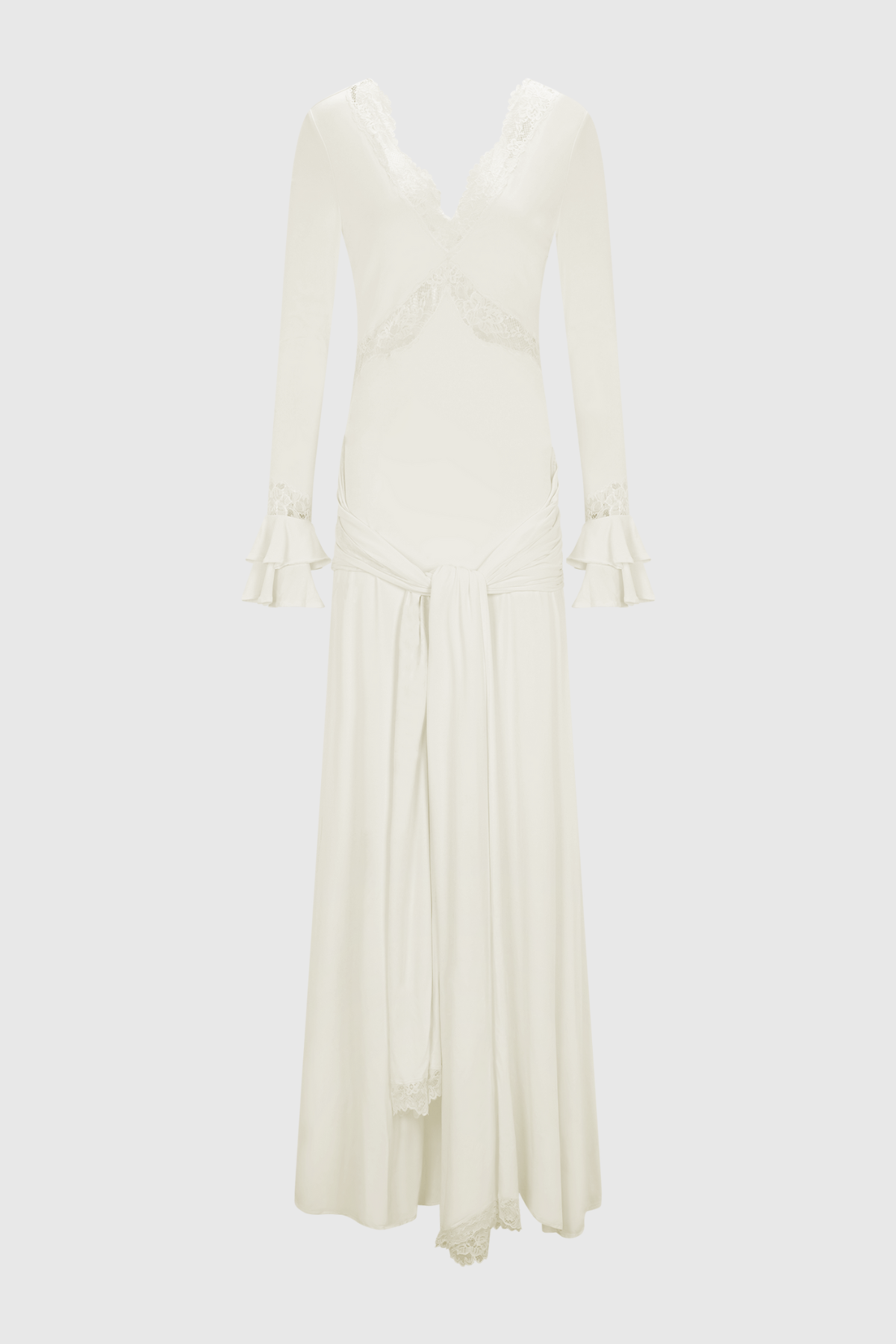 Bechette Lace Draped Maxi Dress