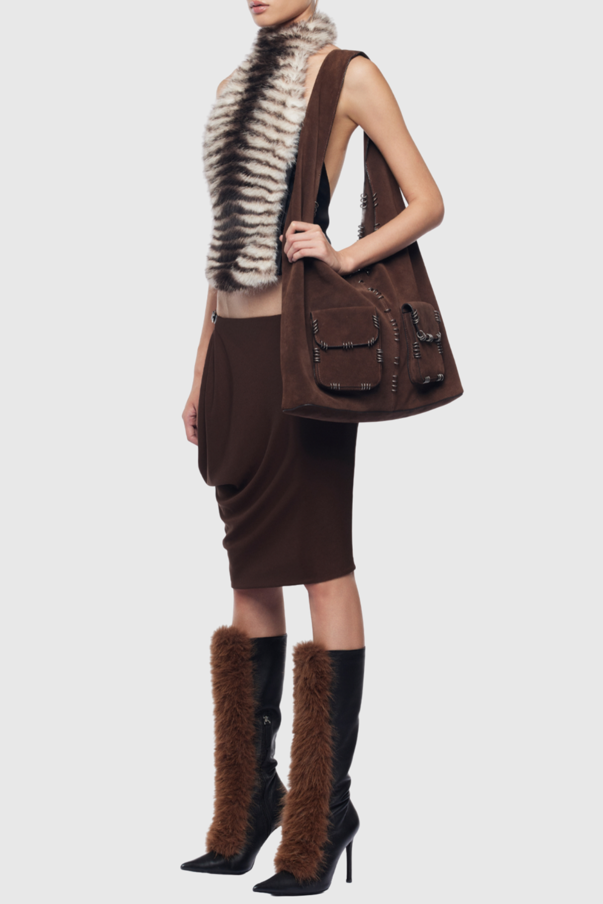 Boyne Faux Fur Halter Top