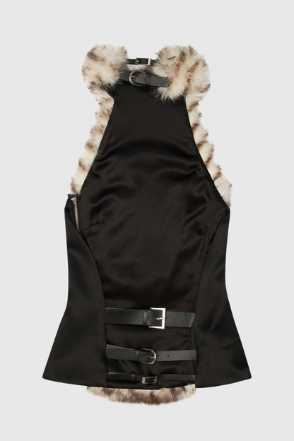 Boyne Faux Fur Halter Top