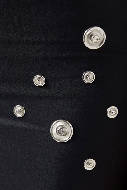 Cassandra Snap Embellished Maxi Dress - Black