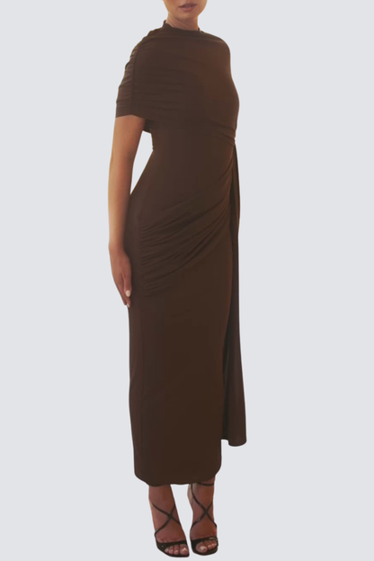 Casto Shawl Draped Midi Dress