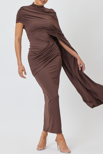 Casto Shawl Draped Midi Dress