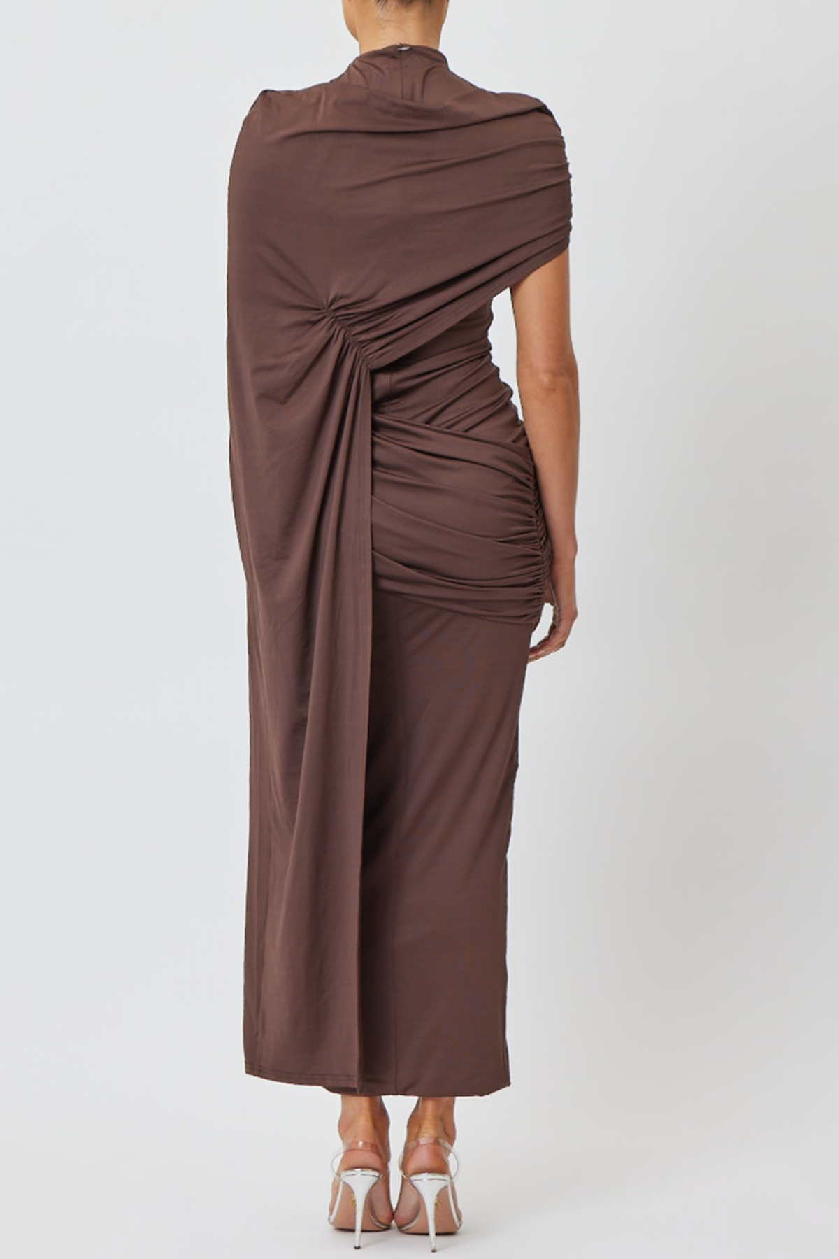 Casto Shawl Draped Midi Dress
