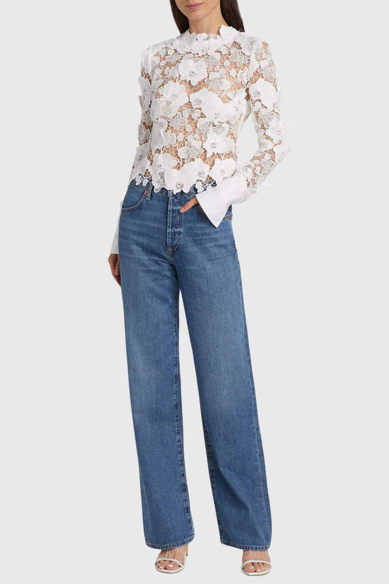 Cavallo Guipure Lace Long Sleeve Blouse