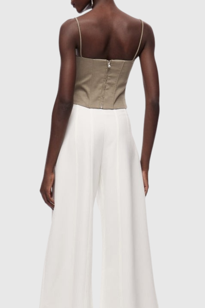 Clanca Floral Lace Up Corset Top