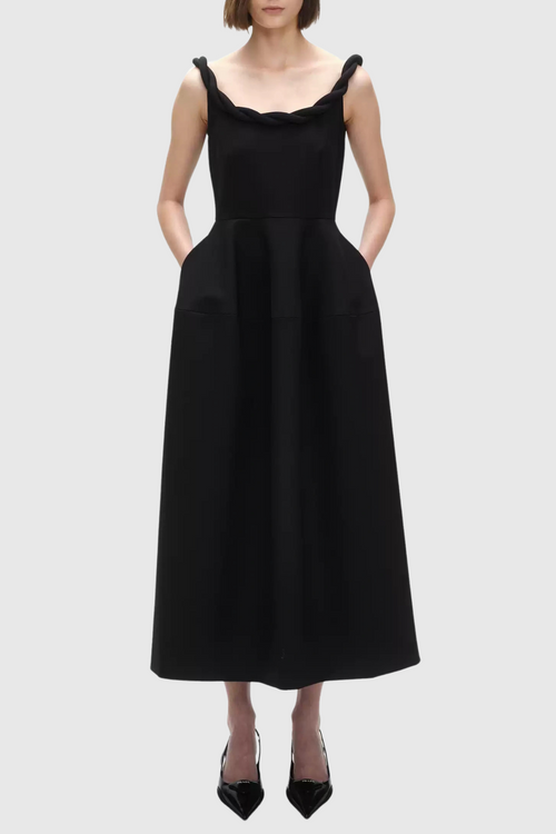Clauda Twist Rope Backless Midi Dress