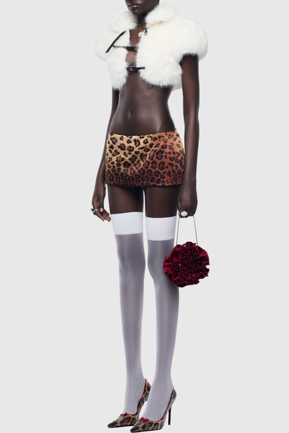 Coltra Faux Fur Cropped Vest - White