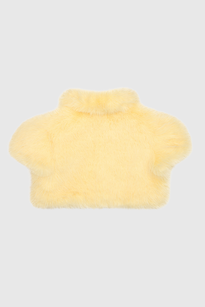 Coltra Faux Fur Cropped Vest - Yellow