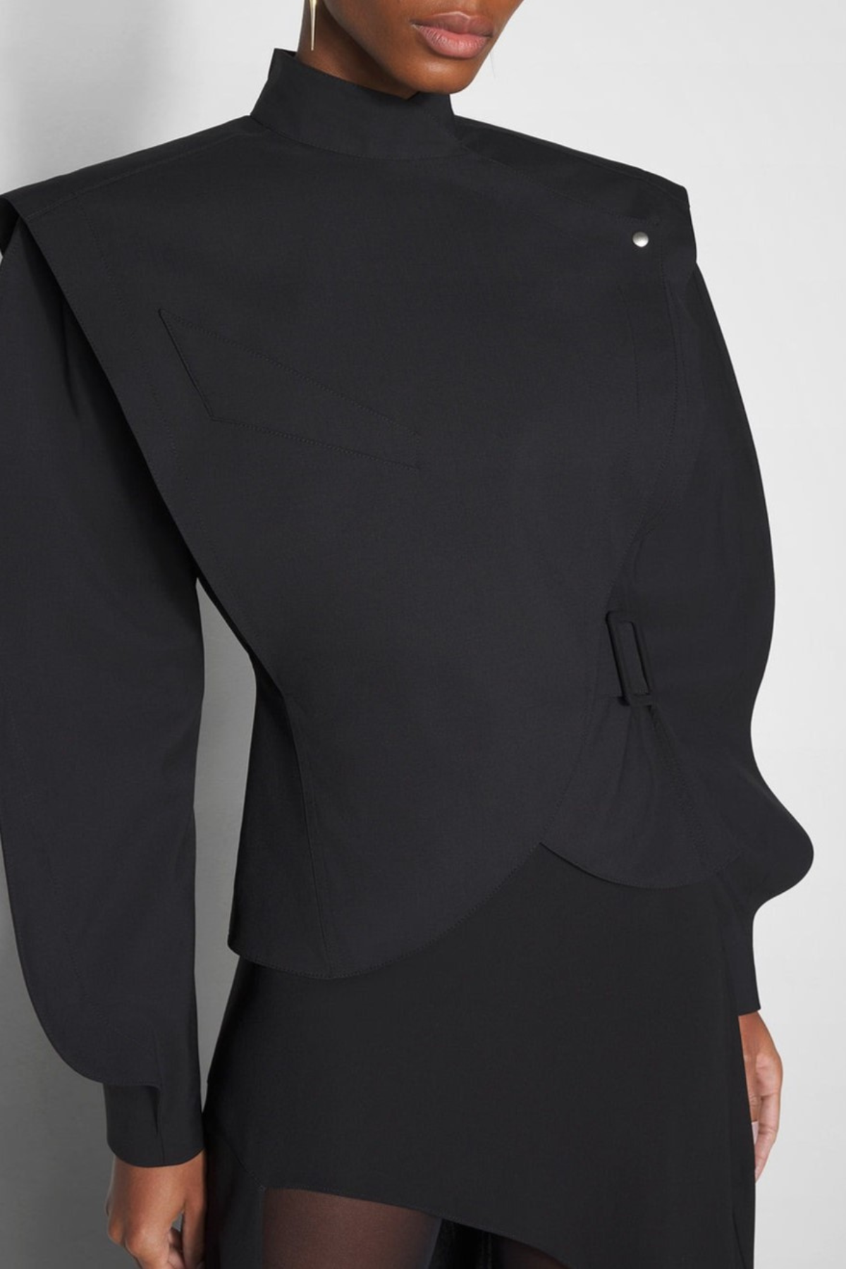 Crave Asymmetrical Buckle Jacket - Black