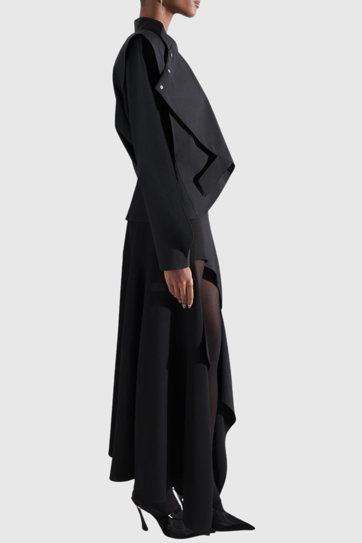 Crave Asymmetrical Buckle Jacket - Black