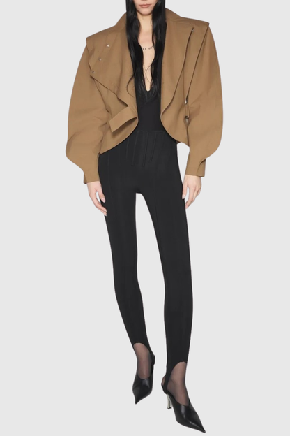 Crave Asymmetrical Buckle Jacket - Khaki