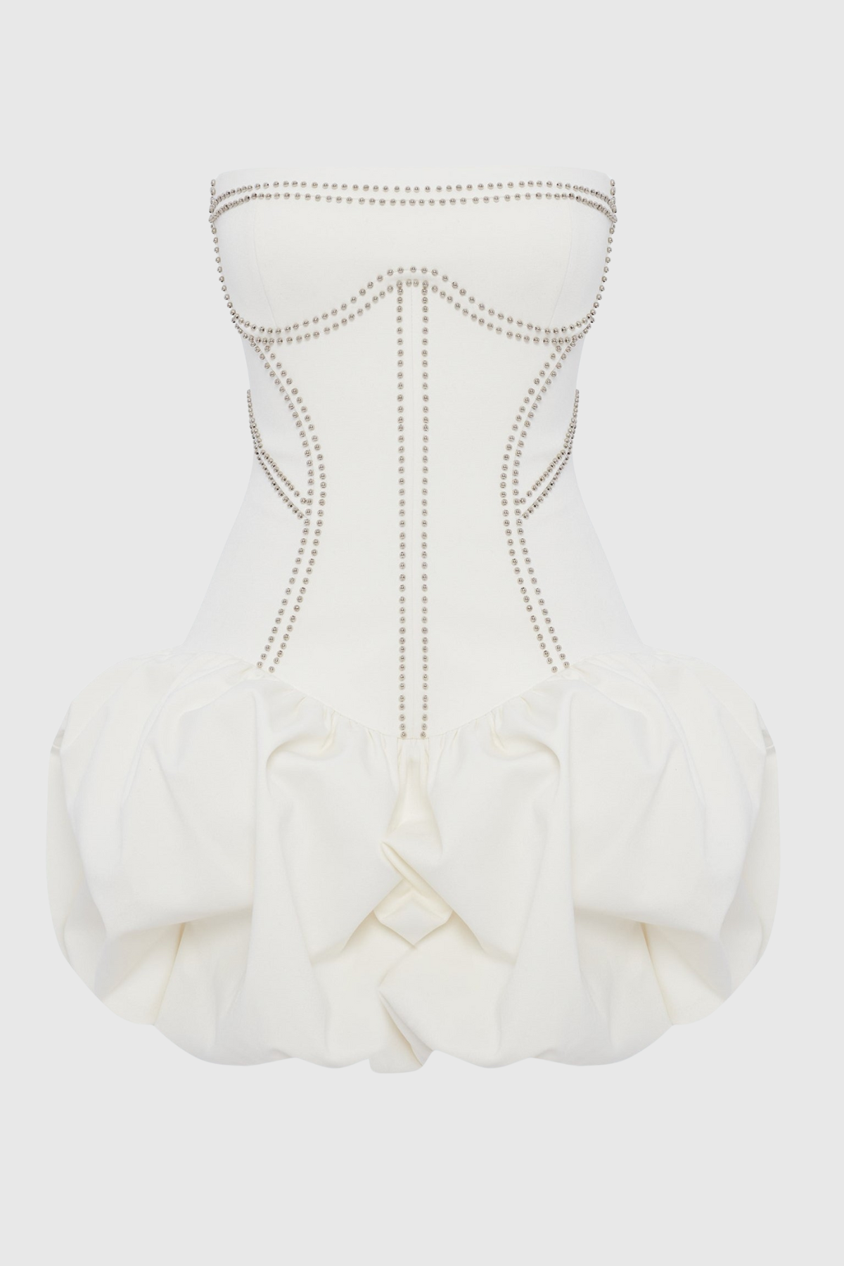 Dafara Rivet Embellished Strapless Mini Dress