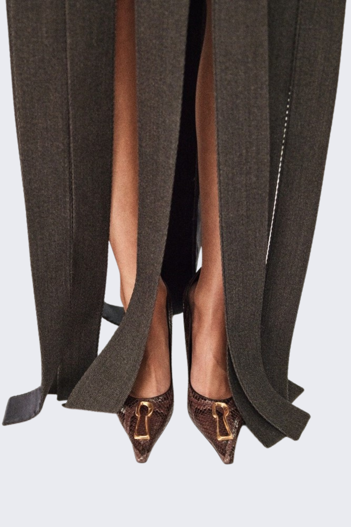 Daira Halter Unstitched Ribbons Maxi Dress