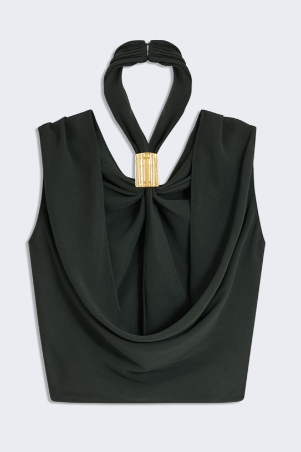 Dalary Halter Twisted Skirt Two Piece Set - Black